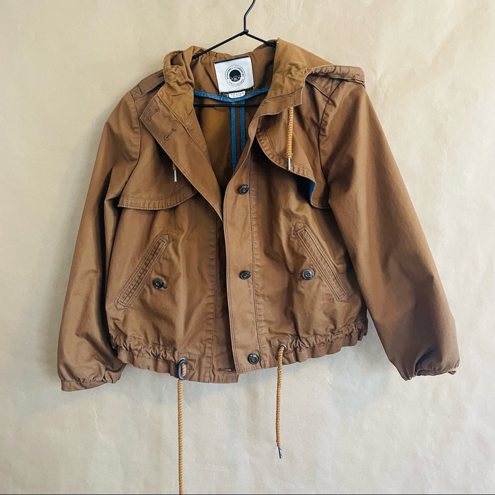 Anthropologie daughters of liberation crop balloons sleeve jacket